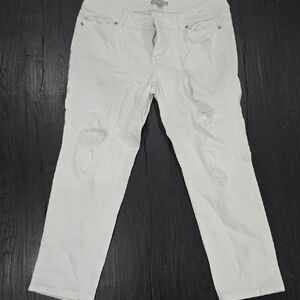 New York & Company Straight Leg White Jeans